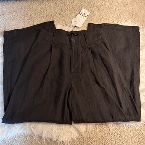 NWT Zara Black Linen Pants Size XS